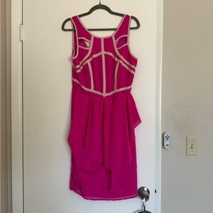 Gibson Latimer Hot Pink and cream dress. Size 12. 
Boho/Modern/Art Deco